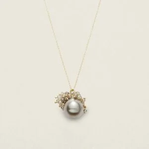 Me&Audrey Tahiti Pearl & Diamond beads Necklace Necklace