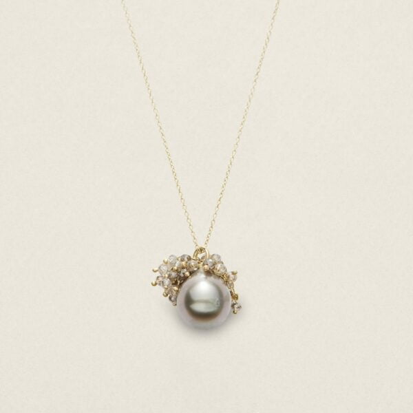 Me&Audrey Tahiti Pearl & Diamond beads Necklace Necklace