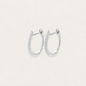 Me&Audrey TINY DIAMOND HOOPS / WHITEGOLD Earrings