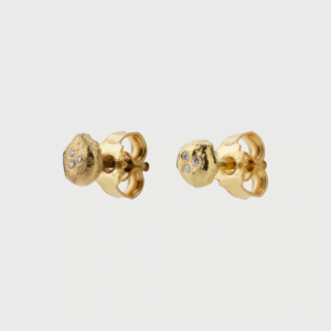 Me&Audrey RAW GOLD STUDS W DIAMONDS Earrings